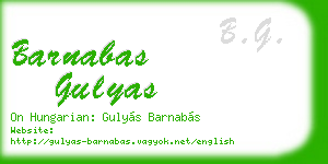 barnabas gulyas business card